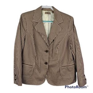 i.e. Brown Tan Pin Stripe Blazer